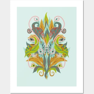 Cameleon Damask Posters and Art